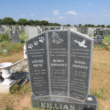 KILLIAN Ruben Johannes 1934-2017 & Susan Johanna 1947-2019 :: KILLIAN Louise Irene 1958-2018 