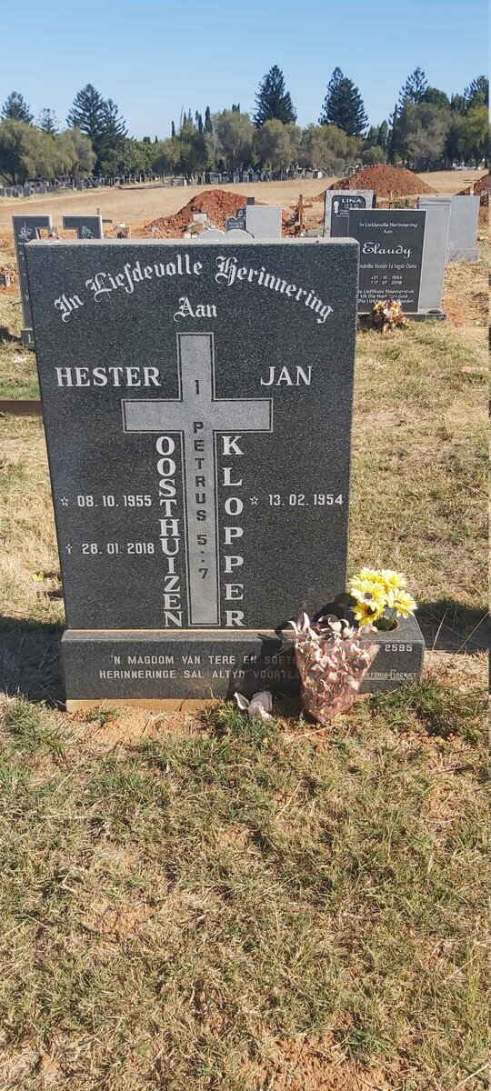 KLOPPER Jan 1954- :: OOSTHUIZEN Hester 1955-2018
