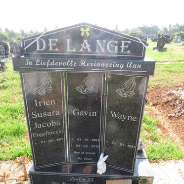 LANGE Irien Susara Jacoba, de - ENGELBRECHT 1971- ::  DE LANGE Gavin 1991-2015 :: DE LANGE Wayne 1991-