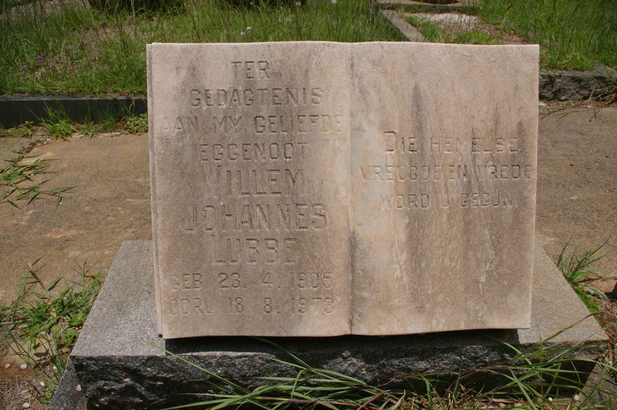 LUBBE Willem Johannes 1905-1973