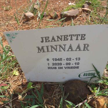 MINNAAR Jeanette 1945-2020