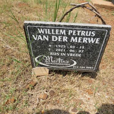MERWE Willem Petrus, van der 1925-2021