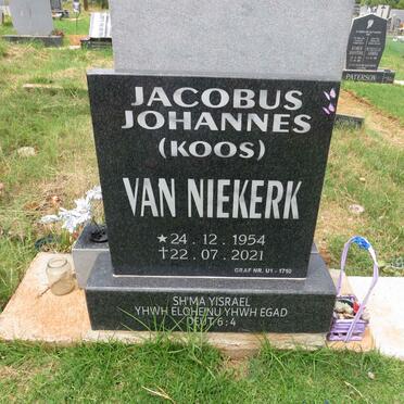NIEKERK Jacobus Johannes, van 1954-2021
