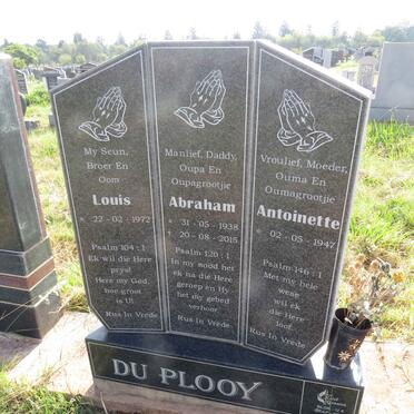 PLOOY Abraham, du 1938-2015 & Antoinette 1947- :: DU PLOOY Louis 1972-