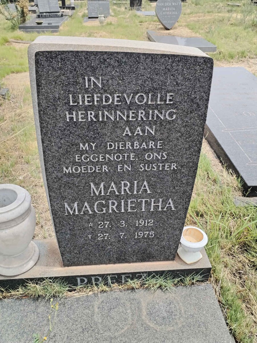 PREEZ Maria Magrietha 1912-1975