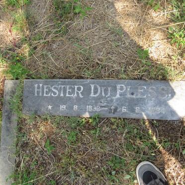 PLESSIS Hester, du 189?-1984