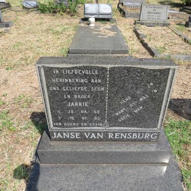 RENSBURG Jakkie, Janse van 1959-1983