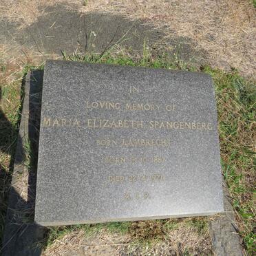 SPANGENBERG Maria Elizabeth nee LAMBRECHT 1887-1971
