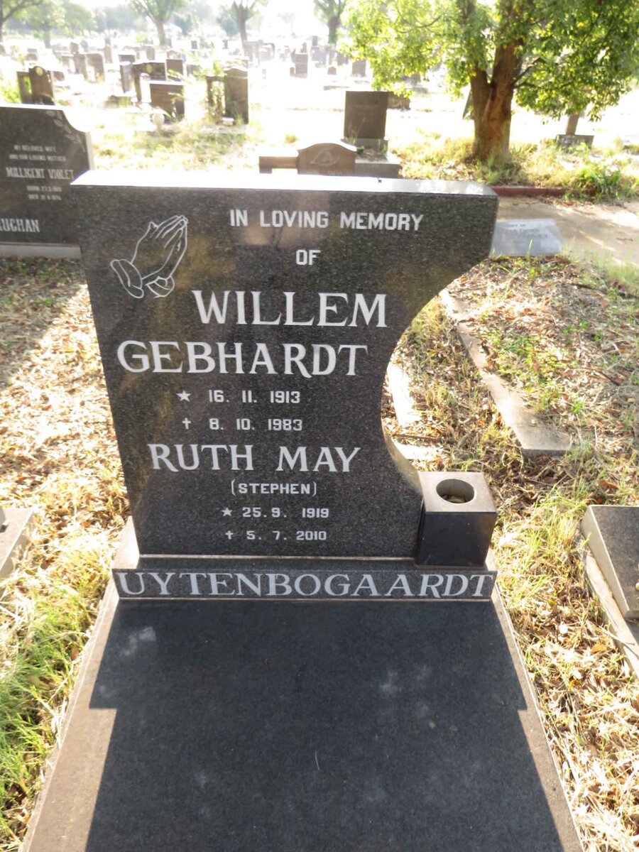 UYTENBOGAARDT Willem Gebhardt 1913-1983 & Ruth May STEPHEN 1919-2010