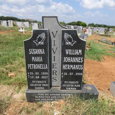 VIVIERS William Johannes Hermanus 1938- & Susanna Maria Petronella 1939-2017