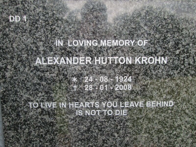 KROHN Alexander Hutton 1924-2008
