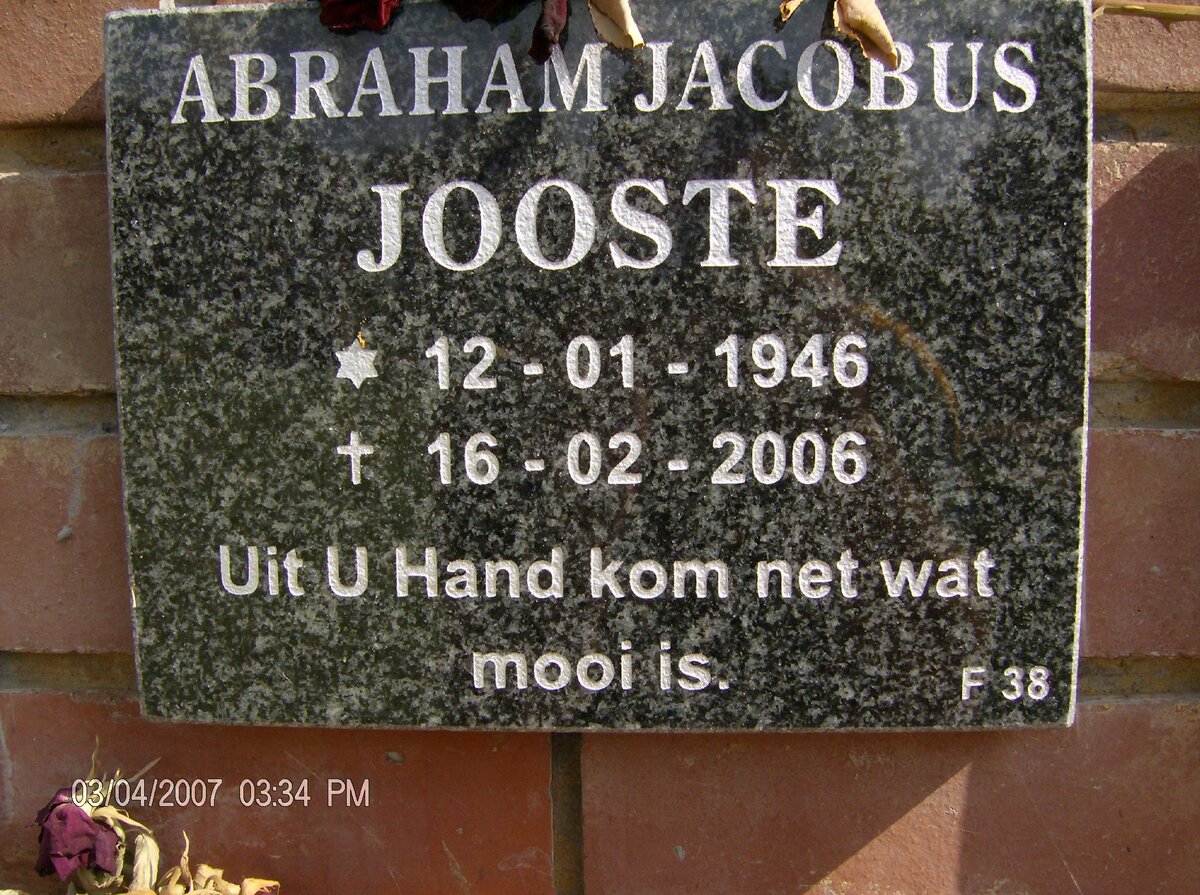 JOOSTE Abraham Jacobus 1946-2006
