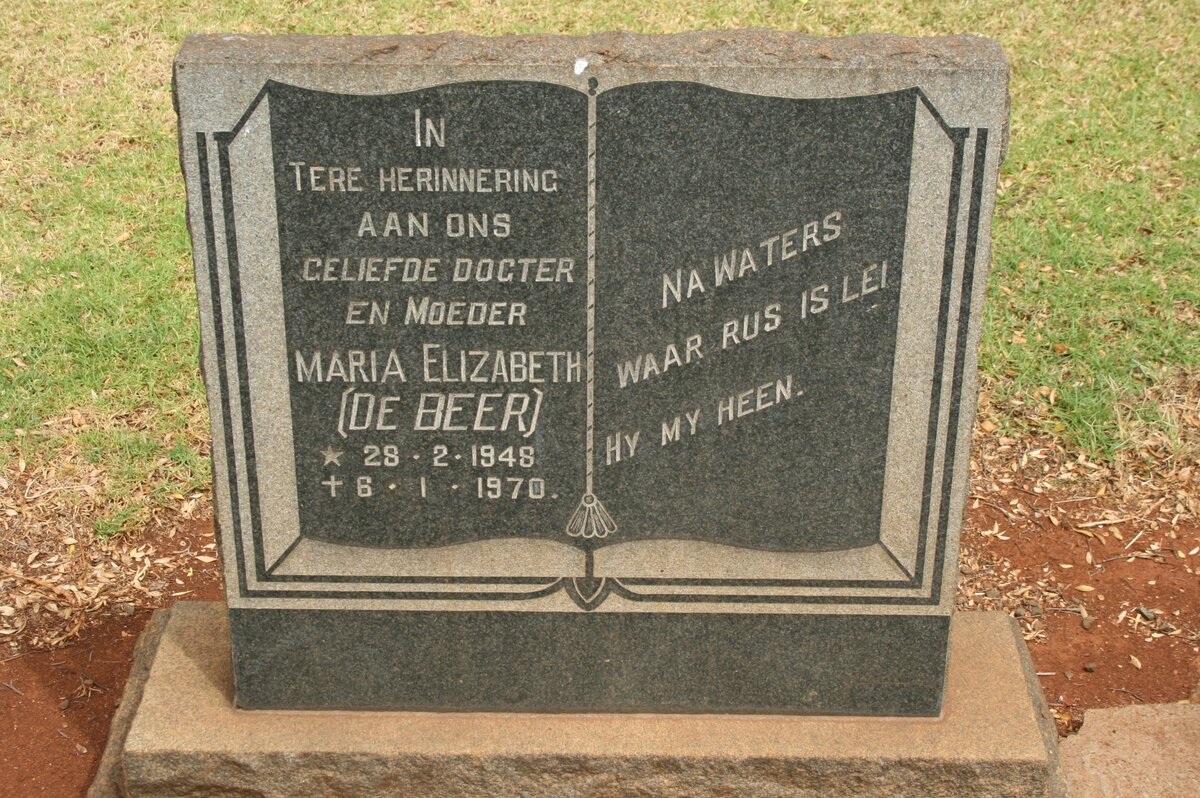 ? Maria Elizabeth nee DE BEER 1948-1970