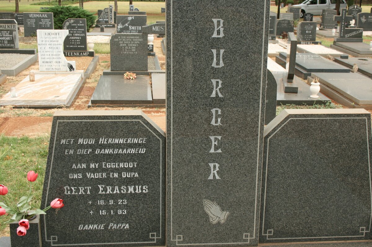 BURGER Gert Erasmus 1923-1983