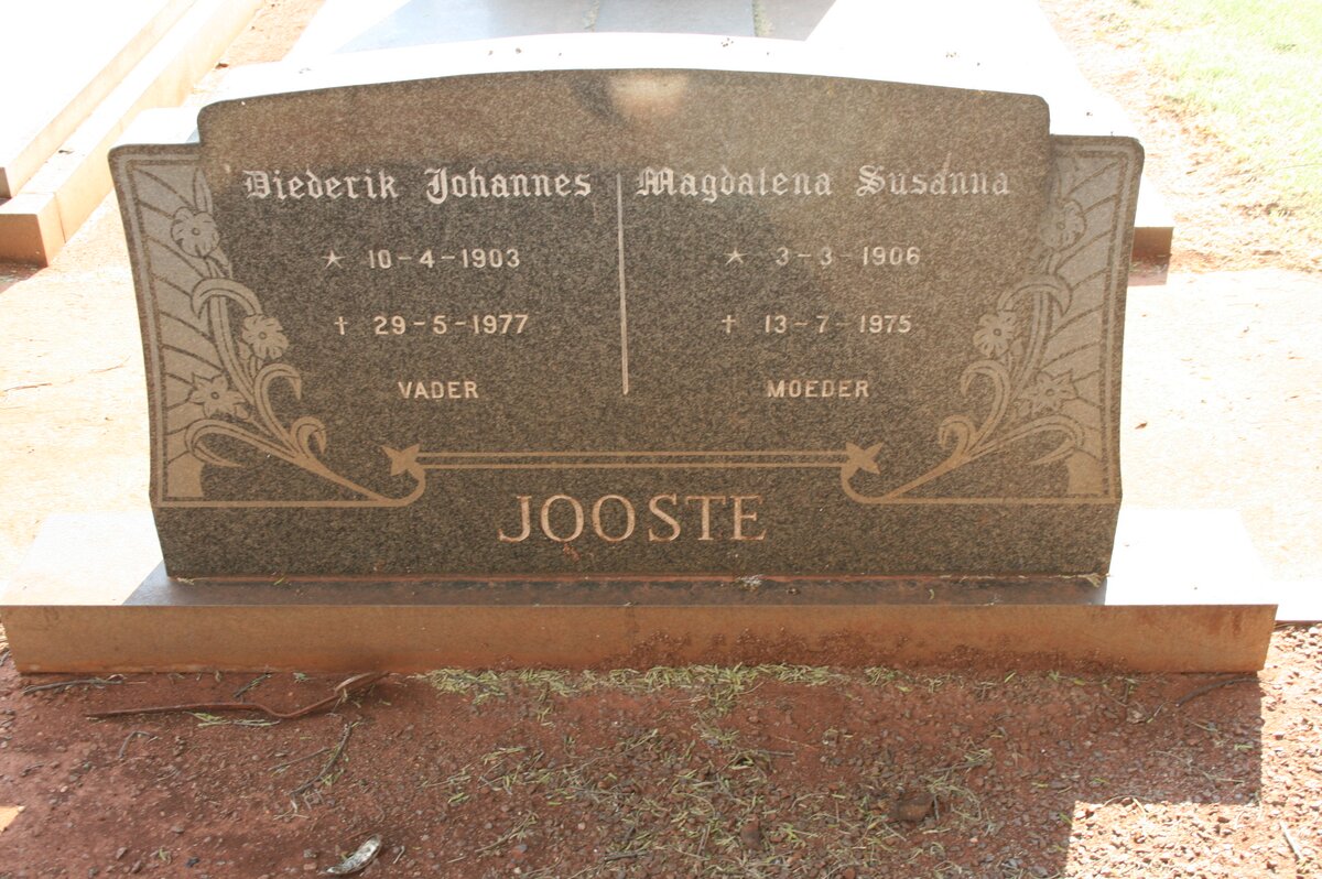 JOOSTE Diederik Johannes 1903-1977 &amp; Magdaalena Susanna 1906-1975