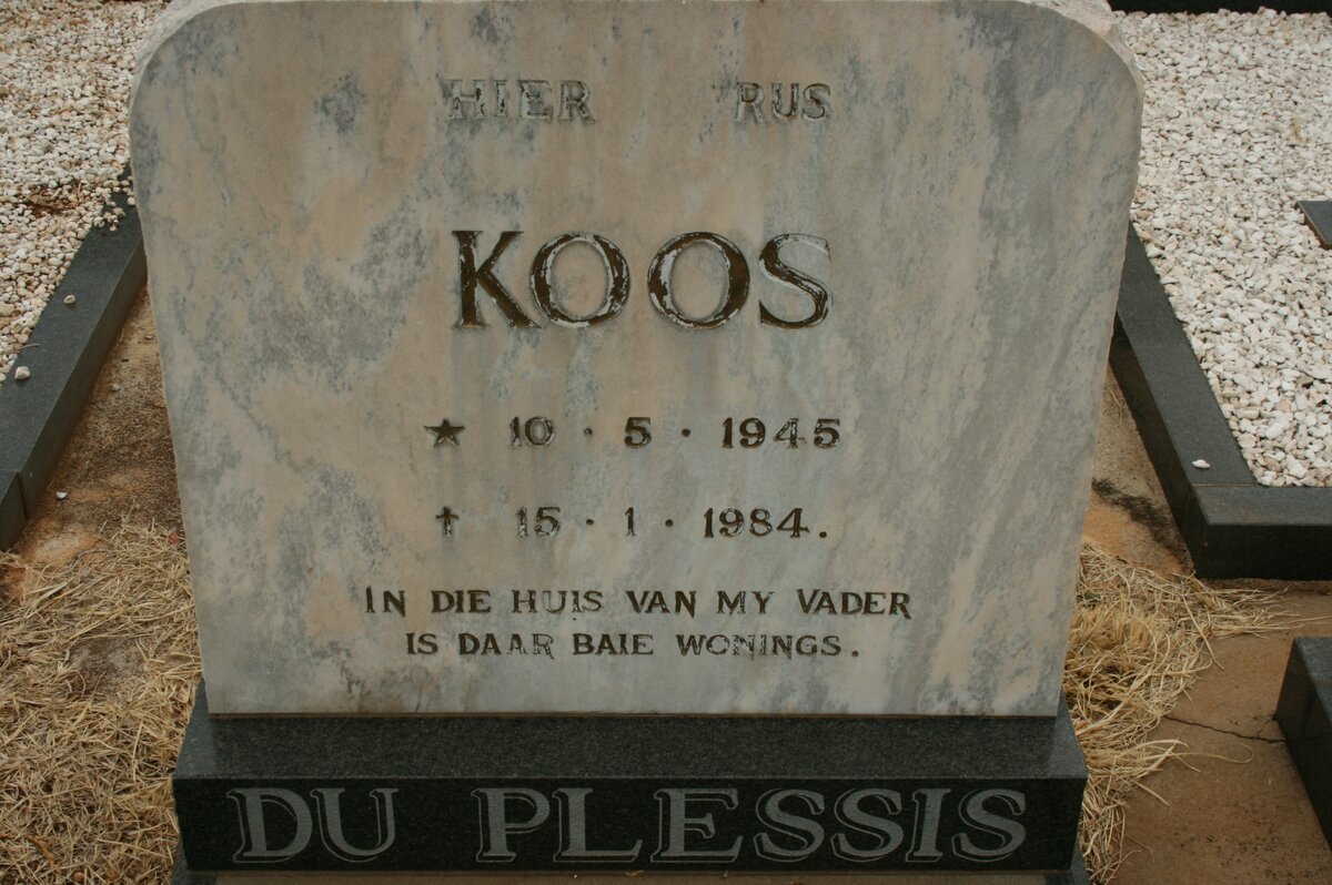 PLESSIS Koos, du 1945-1984