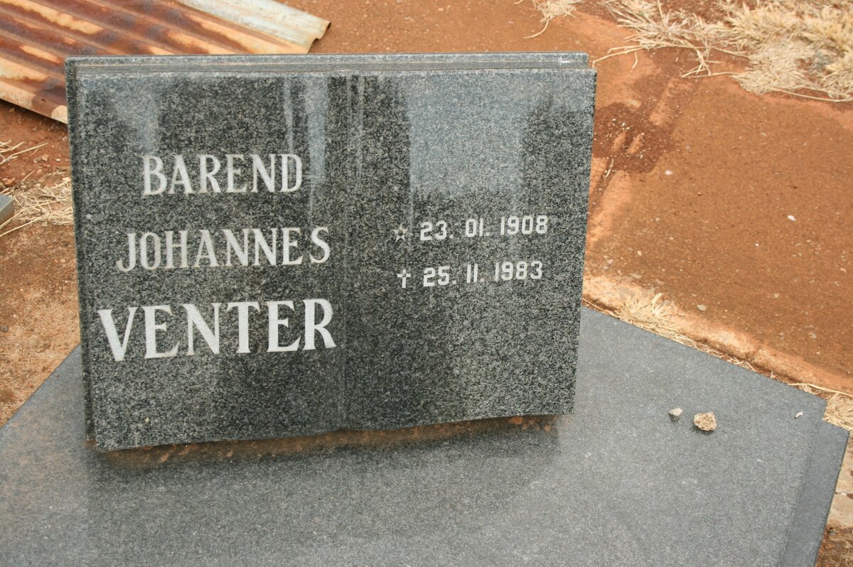 VENTER Barend Johannes 1908-1983
