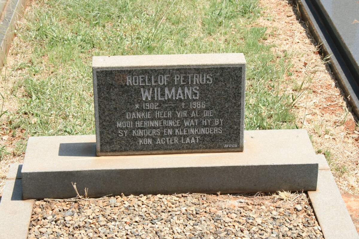 WILMANS Roellof Petrus 1902-1986