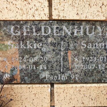 GELDENHUYS Sakkie 1924-2008 &amp; Sannie 1928-2007
