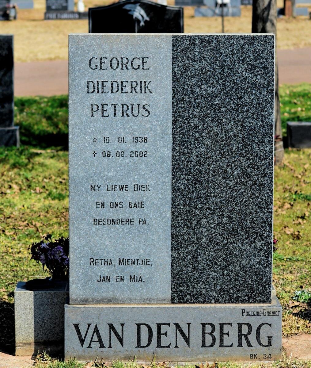 BERG George Diederik Petrus, van den 1938-2002