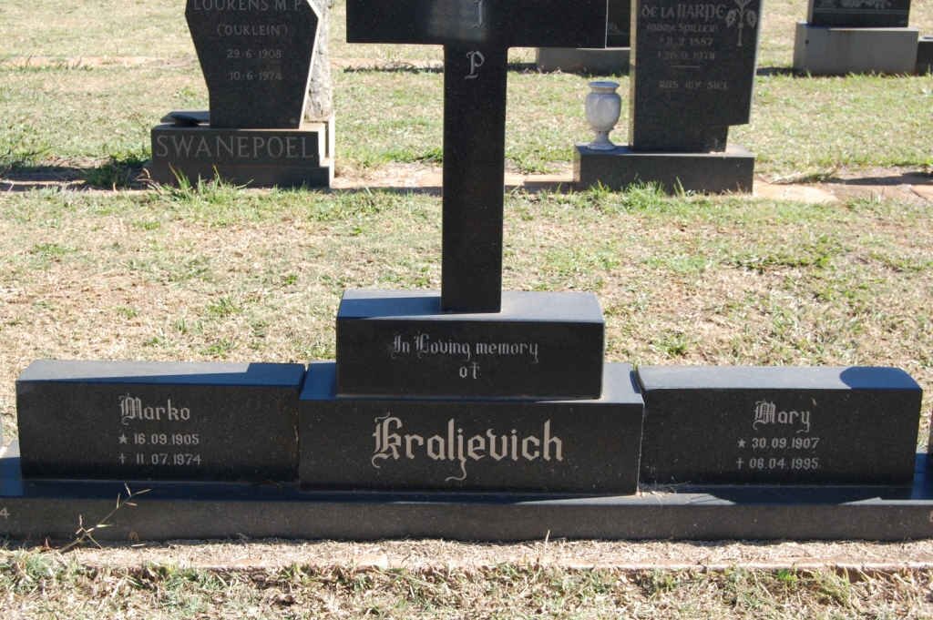 KRALJEVICH Marko 1905-1974 &amp; Mary 1907-1995