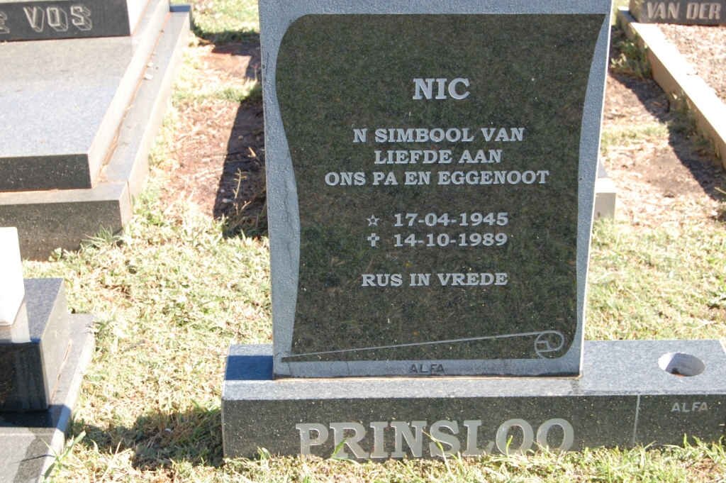 PRINSLOO Nic 1945-1989