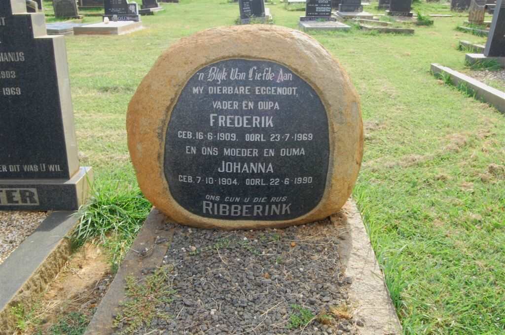 RIBBERINK Frederik 1909-1969 &amp; Johanna 1904-1990