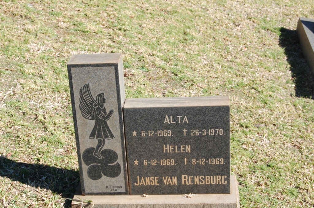 RENSBURG Alta, Janse van 1969-1970 :: JANSE VAN RENSBURG Helen 1969-1969