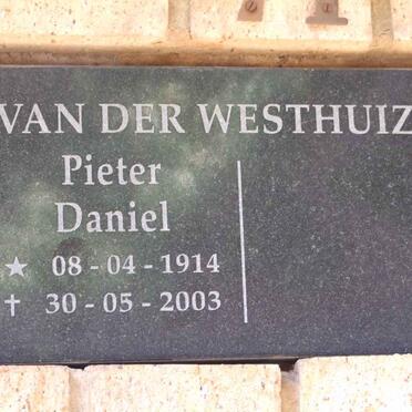 WESTHUIZEN Pieter Daniel, van der 1914-2003