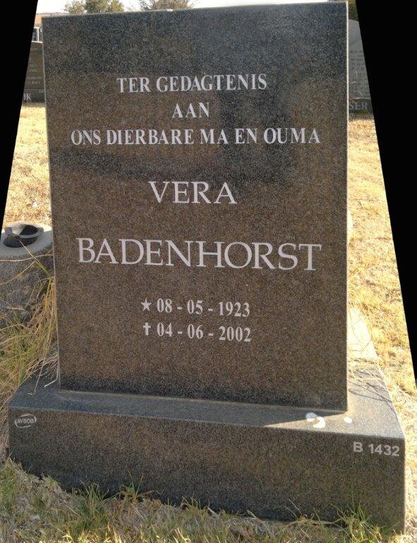 BADENHORST Vera 1923-2002