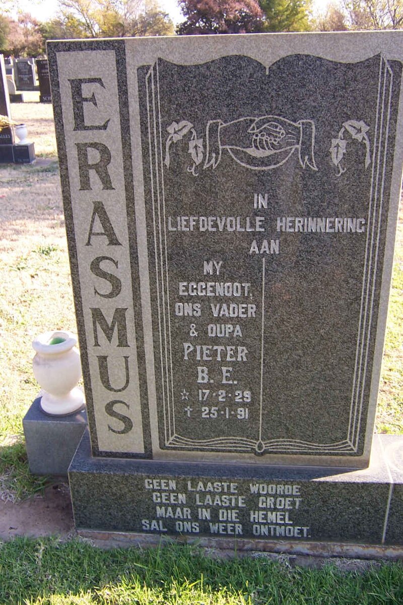 ERASMUS Pieter B.E. 1929-1991
