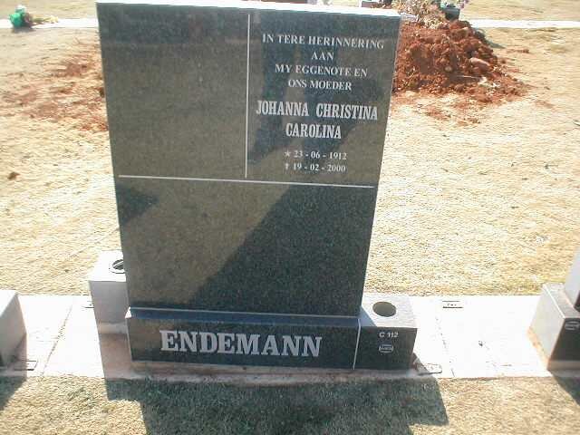 ENDEMANN Johanna Christina Carolina 1912-2000
