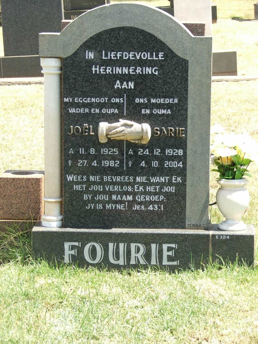 FOURIE Joël 1925-1982 &amp; Sarie 1928-2004