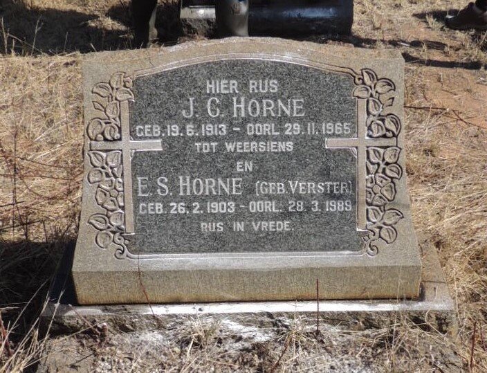 HORNE J.C. 1913-1965 &amp; E.S. VERSTER 1903-1989