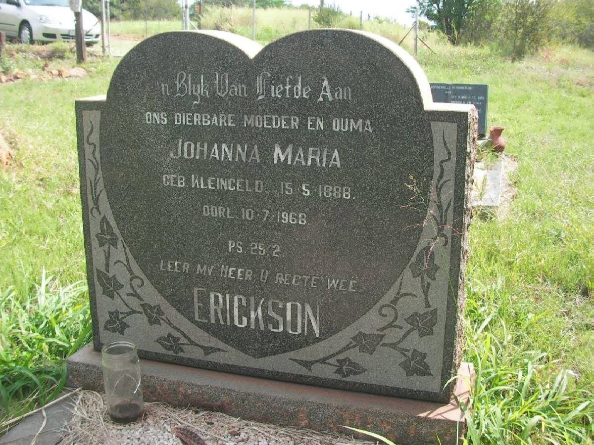 ERICKSON Johanna Maria nee KLEINGELD 1888-1968