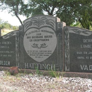 HATTINGH Dewald Lambertus 1866-1937 &amp; Maria Dorethea Petronella VILJOEN 1872-1958