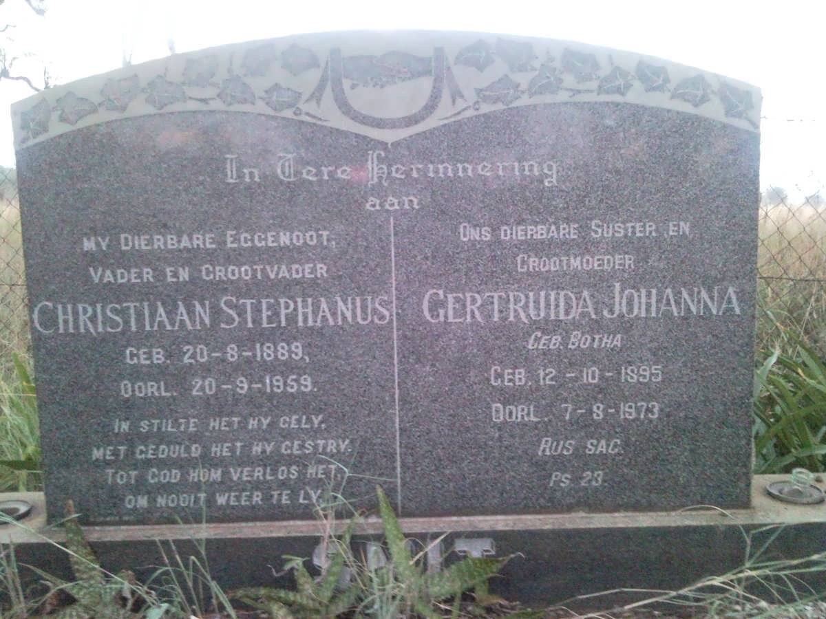 SMIT Christiaan Stephanus 1889-1959 &amp; Gertruida Johanna BOTHA 1895-1973
