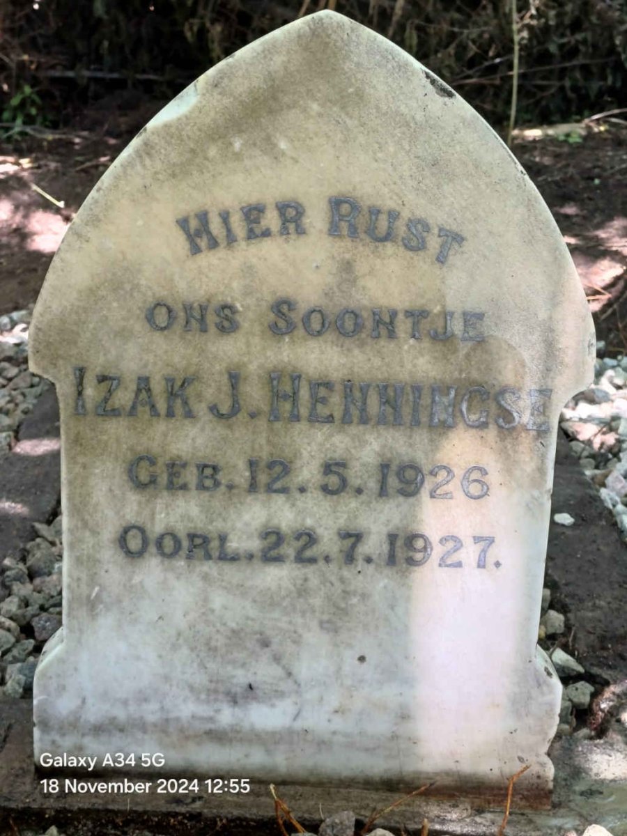 HENNINGSE Izak J. 1926-1927