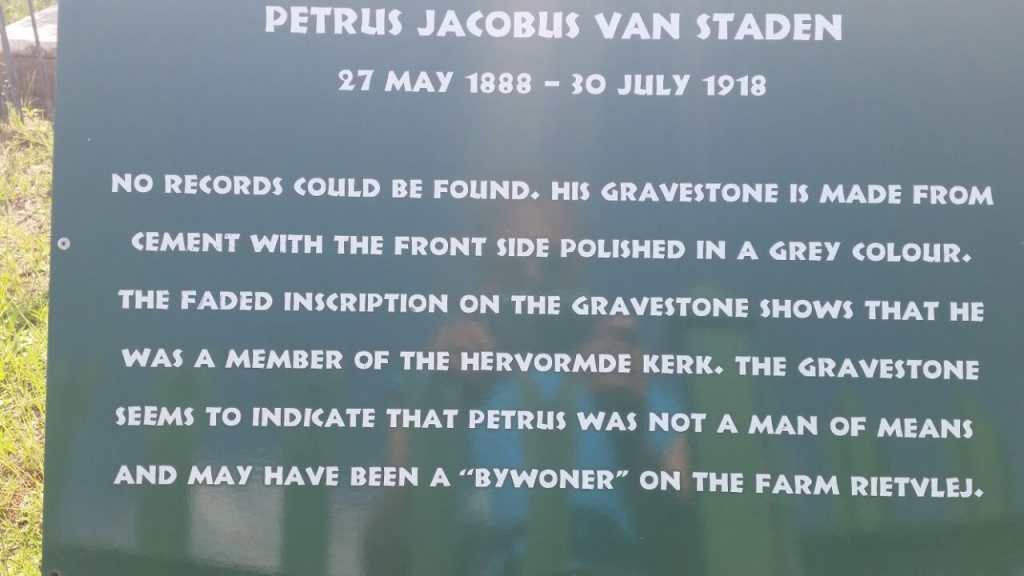 STADEN Petrus Jacobus, van 1888-1918