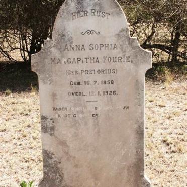 FOURIE Anna Sophia Margaritha nee PRETORIUS 1858-1926