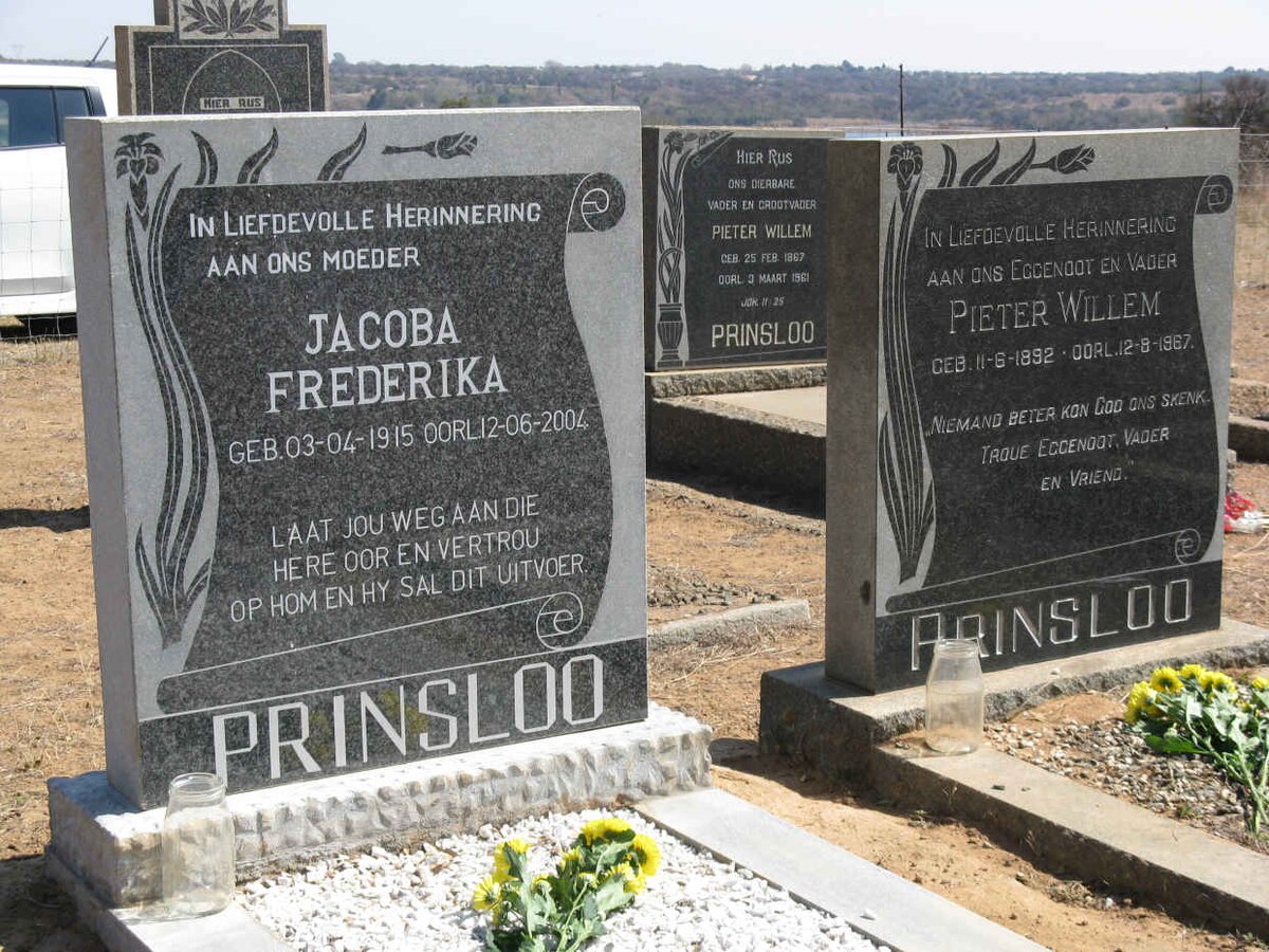 PRINSLOO Pieter Willem 1892-1967 &amp; Jacoba Frederika 1915-2004