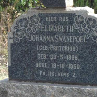 SWANEPOEL Elizabeth Johanna nee PRETORIUS 1899-1950