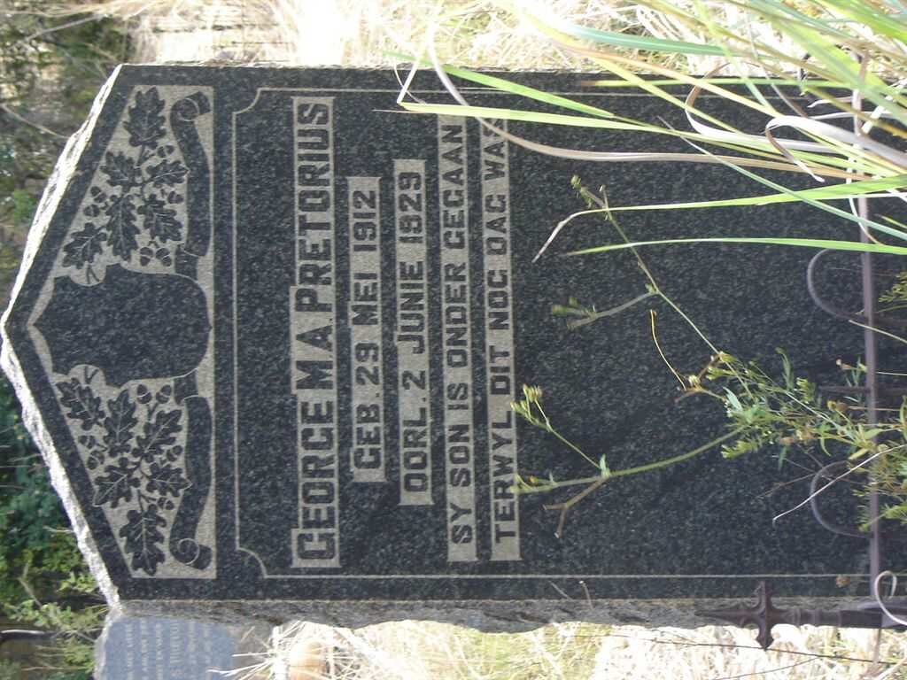 PRETORIUS George M.A. 1912-1929