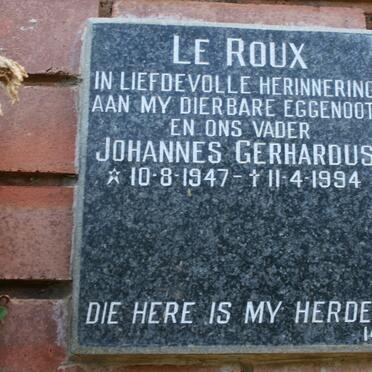 ROUX Johannes Gerhardus, le 1947-1994