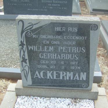 ACKERMAN Willem Petrus Gerhardus 1917-1974