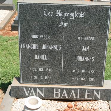 BAALEN Francois Johannes Daniel, van 1943-1993 :: VAN BAALEN Jan Johannes 1975-1996