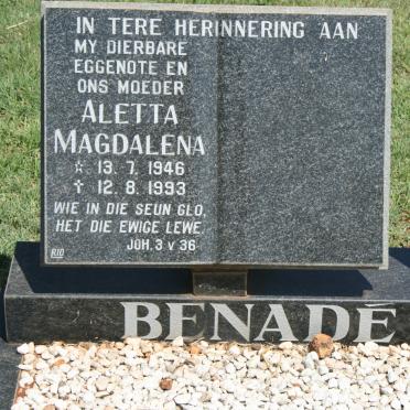 BENADÉ Aletta Magdalena 1946-1993