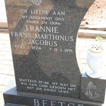 BEETGE Frans Marthinus Jacobus 1924-1991