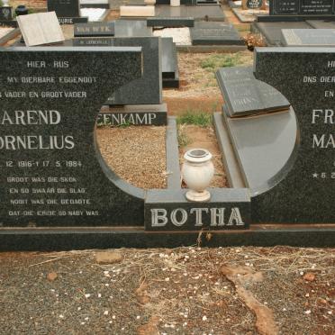 BOTHA Barend Cornelius 1916-1984 &amp; Frederika Martha J. 1921-1995