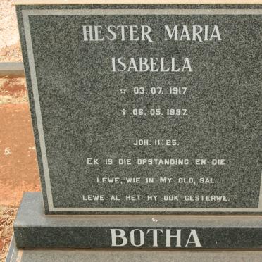 BOTHA Hester Maria Isabella 1917-1987